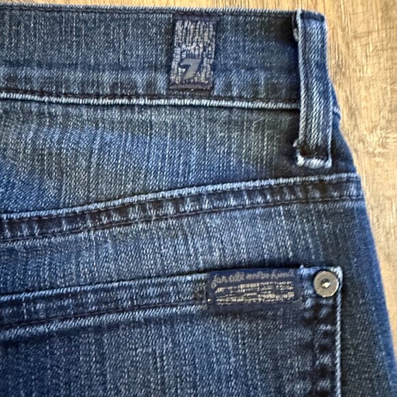 7 For All Mankind Slimmy Jeans Mens 33 Dark Blue Wash - Picture 5 of 8